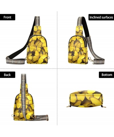 Butterfly Small Sling Bag for Women Leather Crossbody Yellow Packs Chest Bag for Men Color 2 $17.81 Crossbody Bags