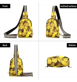 Butterfly Small Sling Bag for Women Leather Crossbody Yellow Packs Chest Bag for Men Color 2 $17.81 Crossbody Bags