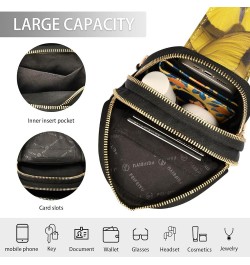 Butterfly Small Sling Bag for Women Leather Crossbody Yellow Packs Chest Bag for Men Color 2 $17.81 Crossbody Bags