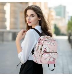 Women Backpack Pink White Doodle Poodle Anti-Theft Travel Backpack with Luggage Belt Lightweight Handbag Lady Purse Roomy Dou...