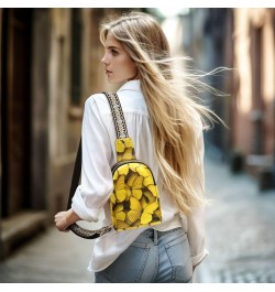 Butterfly Small Sling Bag for Women Leather Crossbody Yellow Packs Chest Bag for Men Color 2 $17.81 Crossbody Bags