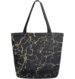 Chic Lifelike Pattern Extra Large Shoulder Tote Bag for Beach Travel Weekender Gym Grocery Shopping Black Marble $10.07 Totes