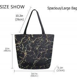 Chic Lifelike Pattern Extra Large Shoulder Tote Bag for Beach Travel Weekender Gym Grocery Shopping Black Marble $10.07 Totes