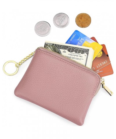 Coin Purse for Women Leather Card Holder Change Pouch Small RFID Blocking Wallet A-Pink $9.89 Wallets