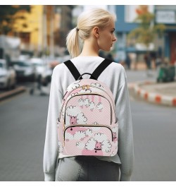 Women Backpack Pink White Doodle Poodle Anti-Theft Travel Backpack with Luggage Belt Lightweight Handbag Lady Purse Roomy Dou...