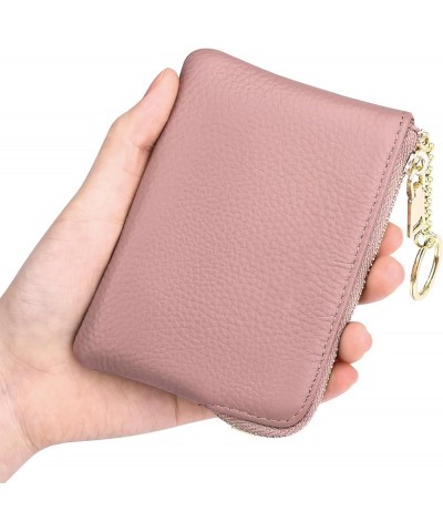 Coin Purse for Women Leather Card Holder Change Pouch Small RFID Blocking Wallet A-Pink $9.89 Wallets