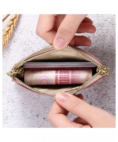 Coin Purse for Women Leather Card Holder Change Pouch Small RFID Blocking Wallet A-Pink $9.89 Wallets