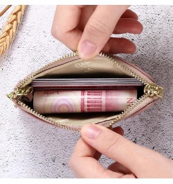 Coin Purse for Women Leather Card Holder Change Pouch Small RFID Blocking Wallet A-Pink $9.89 Wallets