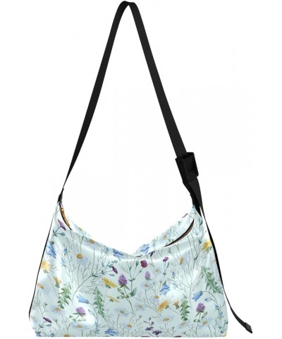 Watercolor Ice Cream and Popsicles Hobo Shoulder Bag, Leather Shoulder Bag, Men Leather Sling Bag Crossbody Bag Watercolor Bo...