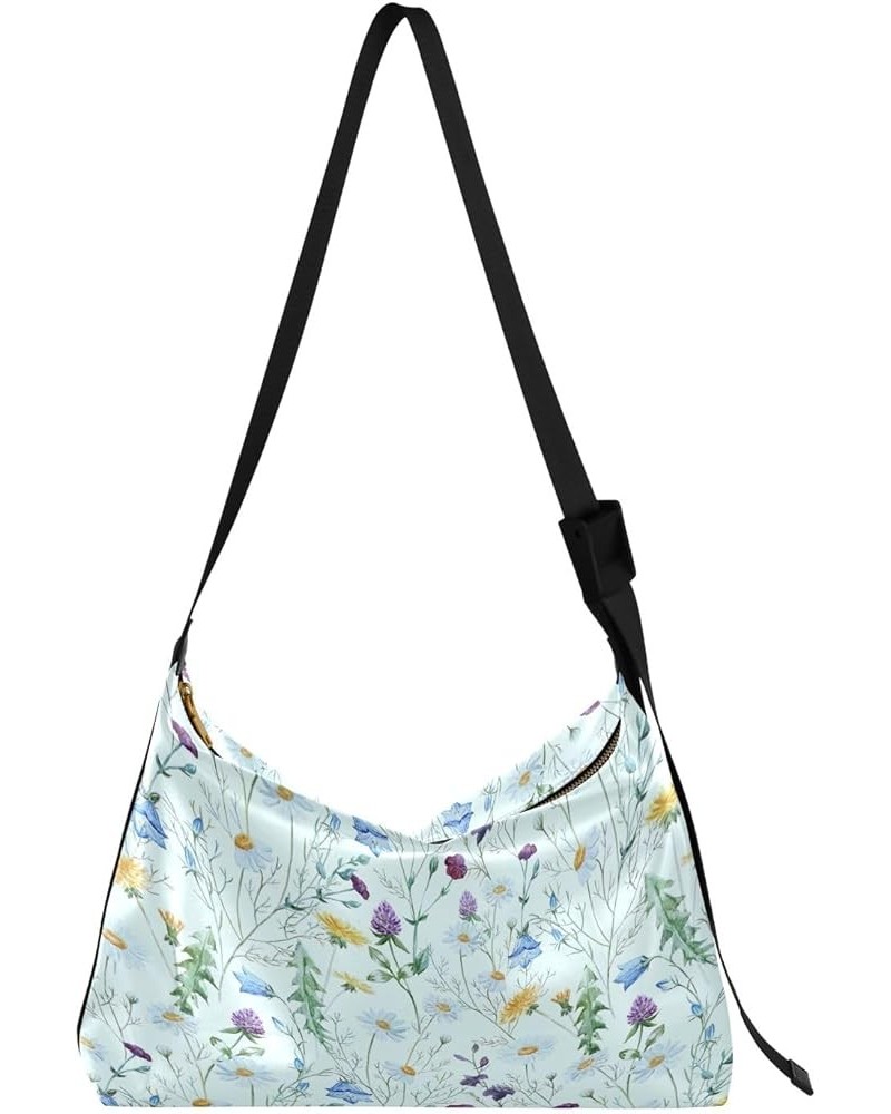 Watercolor Ice Cream and Popsicles Hobo Shoulder Bag, Leather Shoulder Bag, Men Leather Sling Bag Crossbody Bag Watercolor Bo...