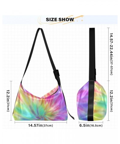 Women Boho Bag Tie Dye Shine Shoulder Bag PU Leather Pouch Crossbody Bag Large Tote Handbag For Quick Getaway Weekend Holiday...