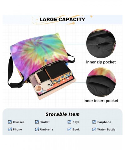 Women Boho Bag Tie Dye Shine Shoulder Bag PU Leather Pouch Crossbody Bag Large Tote Handbag For Quick Getaway Weekend Holiday...