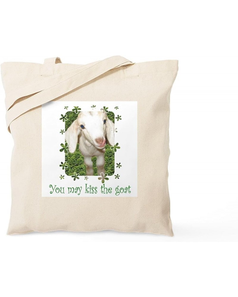 Angora Goat Angelgoat Tote Bag Natural Canvas Tote Bag, Cloth Shopping Bag Kiss the Goat Tote Bag $9.11 Travel Gear