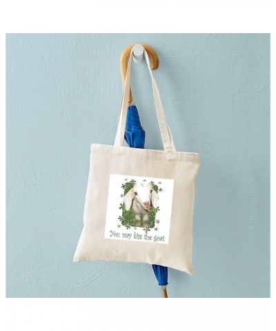 Angora Goat Angelgoat Tote Bag Natural Canvas Tote Bag, Cloth Shopping Bag Kiss the Goat Tote Bag $9.11 Travel Gear