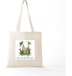 Angora Goat Angelgoat Tote Bag Natural Canvas Tote Bag, Cloth Shopping Bag Kiss the Goat Tote Bag $9.11 Travel Gear