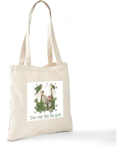 Angora Goat Angelgoat Tote Bag Natural Canvas Tote Bag, Cloth Shopping Bag Kiss the Goat Tote Bag $9.11 Travel Gear