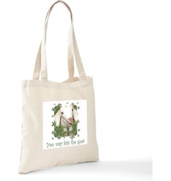 Angora Goat Angelgoat Tote Bag Natural Canvas Tote Bag, Cloth Shopping Bag Kiss the Goat Tote Bag $9.11 Travel Gear