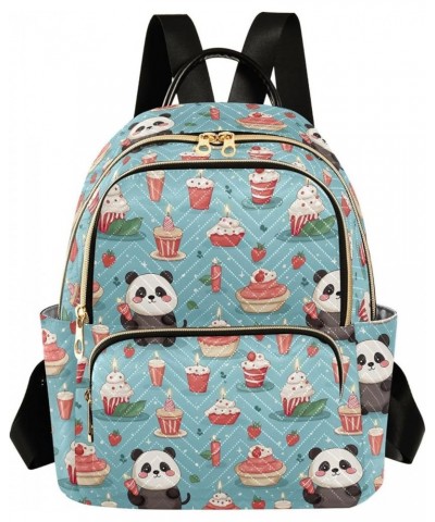 Cute Panda Animal Dessert Backpack Purse for Women Small Travel Bag Fashion Daypack M 202a4915 M(11.4"x6.1"x14.17") 202a4915 ...