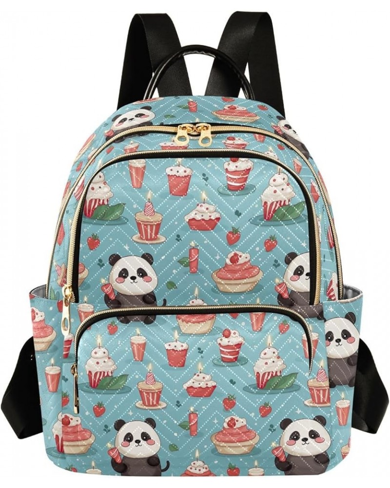 Cute Panda Animal Dessert Backpack Purse for Women Small Travel Bag Fashion Daypack M 202a4915 M(11.4"x6.1"x14.17") 202a4915 ...