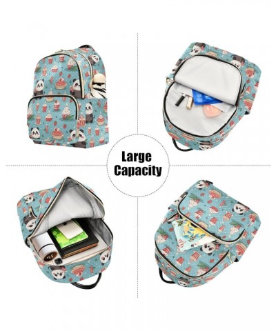 Cute Panda Animal Dessert Backpack Purse for Women Small Travel Bag Fashion Daypack M 202a4915 M(11.4"x6.1"x14.17") 202a4915 ...