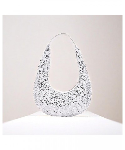 Womens Mermaid Sequins Shoulder Bag Reversible Sequin Handbag Purse Sparkling Tote Shiny Hobo Bag Pink H-white $20.82 Totes