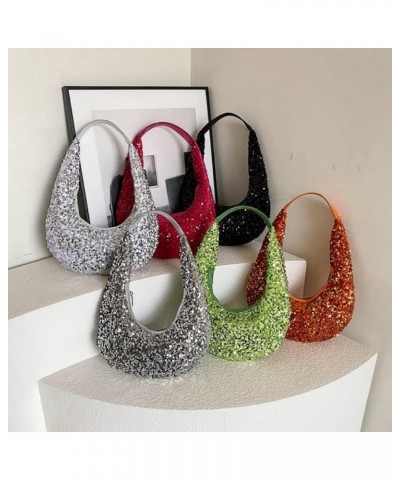 Womens Mermaid Sequins Shoulder Bag Reversible Sequin Handbag Purse Sparkling Tote Shiny Hobo Bag Pink H-white $20.82 Totes