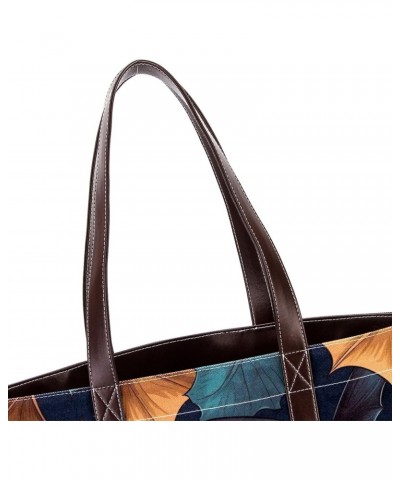 Bat Canvas Leather Mix Tote Bag - Stylish & Spacious Hand-Held Bag 13.3x4.7x12.2 Inches $20.64 Totes