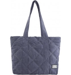 Corduroy Tote Bag Quilted Bag for Women Cute Aesthetic Hobo Handbag Work Shoulder Bag Puffy Padded Everyday A05-blue $13.79 T...