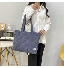 Corduroy Tote Bag Quilted Bag for Women Cute Aesthetic Hobo Handbag Work Shoulder Bag Puffy Padded Everyday A05-blue $13.79 T...