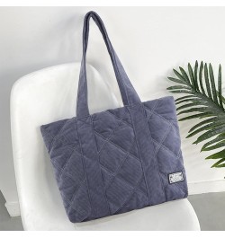 Corduroy Tote Bag Quilted Bag for Women Cute Aesthetic Hobo Handbag Work Shoulder Bag Puffy Padded Everyday A05-blue $13.79 T...