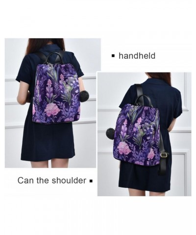 Watercolor Lavenders Flowers Leaves Womens Backpack Purse Travel Backpack Anti Theft Shoulder Bag Satchel Bags for Women Work...