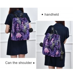 Watercolor Lavenders Flowers Leaves Womens Backpack Purse Travel Backpack Anti Theft Shoulder Bag Satchel Bags for Women Work...