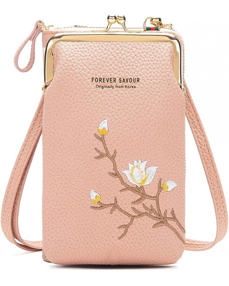 Cell Phone Purse Wallet for women Crossbody Shoulder Bag Handbag Wallet with Adjustable Strap Pink $10.63 Crossbody Bags