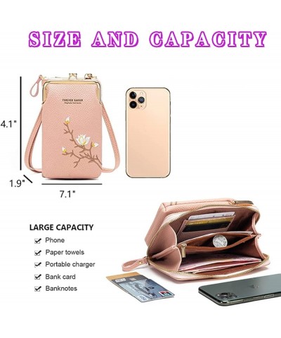 Cell Phone Purse Wallet for women Crossbody Shoulder Bag Handbag Wallet with Adjustable Strap Pink $10.63 Crossbody Bags