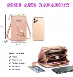 Cell Phone Purse Wallet for women Crossbody Shoulder Bag Handbag Wallet with Adjustable Strap Pink $10.63 Crossbody Bags