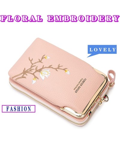 Cell Phone Purse Wallet for women Crossbody Shoulder Bag Handbag Wallet with Adjustable Strap Pink $10.63 Crossbody Bags