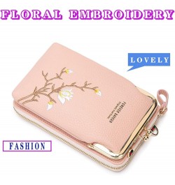 Cell Phone Purse Wallet for women Crossbody Shoulder Bag Handbag Wallet with Adjustable Strap Pink $10.63 Crossbody Bags