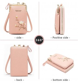 Cell Phone Purse Wallet for women Crossbody Shoulder Bag Handbag Wallet with Adjustable Strap Pink $10.63 Crossbody Bags