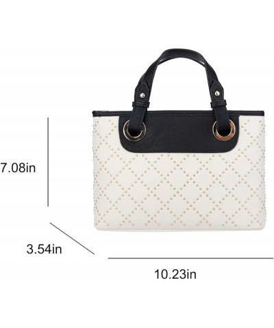 Purses And Handbags Studded Fashion Novelty Medium Crossbody Bag Extra Long Strap For Women White $26.74 Crossbody Bags