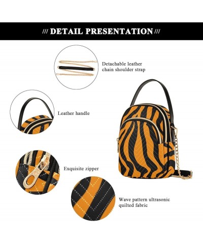 Small Crossbody Cell Phone Bag for Women, Colorful Stripe Mini Over Shoulder Handbag Purse with Credit Card Slots Tiger Strip...