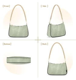 Shoulder Bags for Women, Green Leaves Hobo Tote Handbag, Retro Chain Bag Purse with Zipper Color07 $14.40 Shoulder Bags