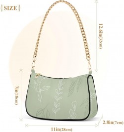 Shoulder Bags for Women, Green Leaves Hobo Tote Handbag, Retro Chain Bag Purse with Zipper Color07 $14.40 Shoulder Bags