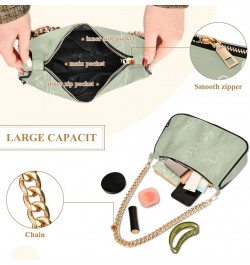 Shoulder Bags for Women, Green Leaves Hobo Tote Handbag, Retro Chain Bag Purse with Zipper Color07 $14.40 Shoulder Bags