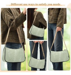 Shoulder Bags for Women, Green Leaves Hobo Tote Handbag, Retro Chain Bag Purse with Zipper Color07 $14.40 Shoulder Bags