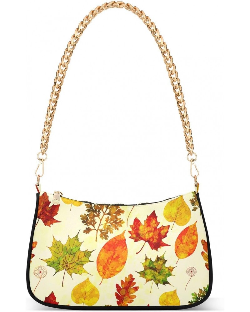 Fall Leaves Shoulder Bag for Women Crescent Bag Shoulder Handbag with Zipper Closure for Travel Shopping Party $14.10 Shoulde...