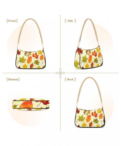 Fall Leaves Shoulder Bag for Women Crescent Bag Shoulder Handbag with Zipper Closure for Travel Shopping Party $14.10 Shoulde...