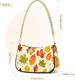 Fall Leaves Shoulder Bag for Women Crescent Bag Shoulder Handbag with Zipper Closure for Travel Shopping Party $14.10 Shoulde...