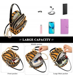 Small Crossbody Cell Phone Bag for Women, Colorful Stripe Mini Over Shoulder Handbag Purse with Credit Card Slots Tiger Strip...