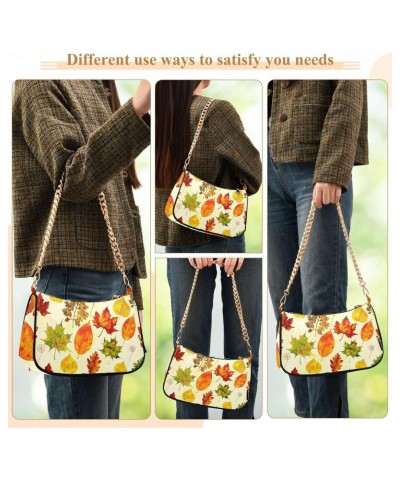 Fall Leaves Shoulder Bag for Women Crescent Bag Shoulder Handbag with Zipper Closure for Travel Shopping Party $14.10 Shoulde...