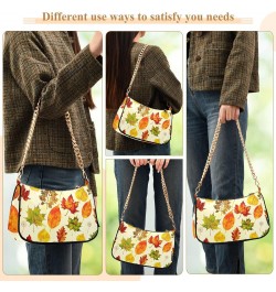 Fall Leaves Shoulder Bag for Women Crescent Bag Shoulder Handbag with Zipper Closure for Travel Shopping Party $14.10 Shoulde...